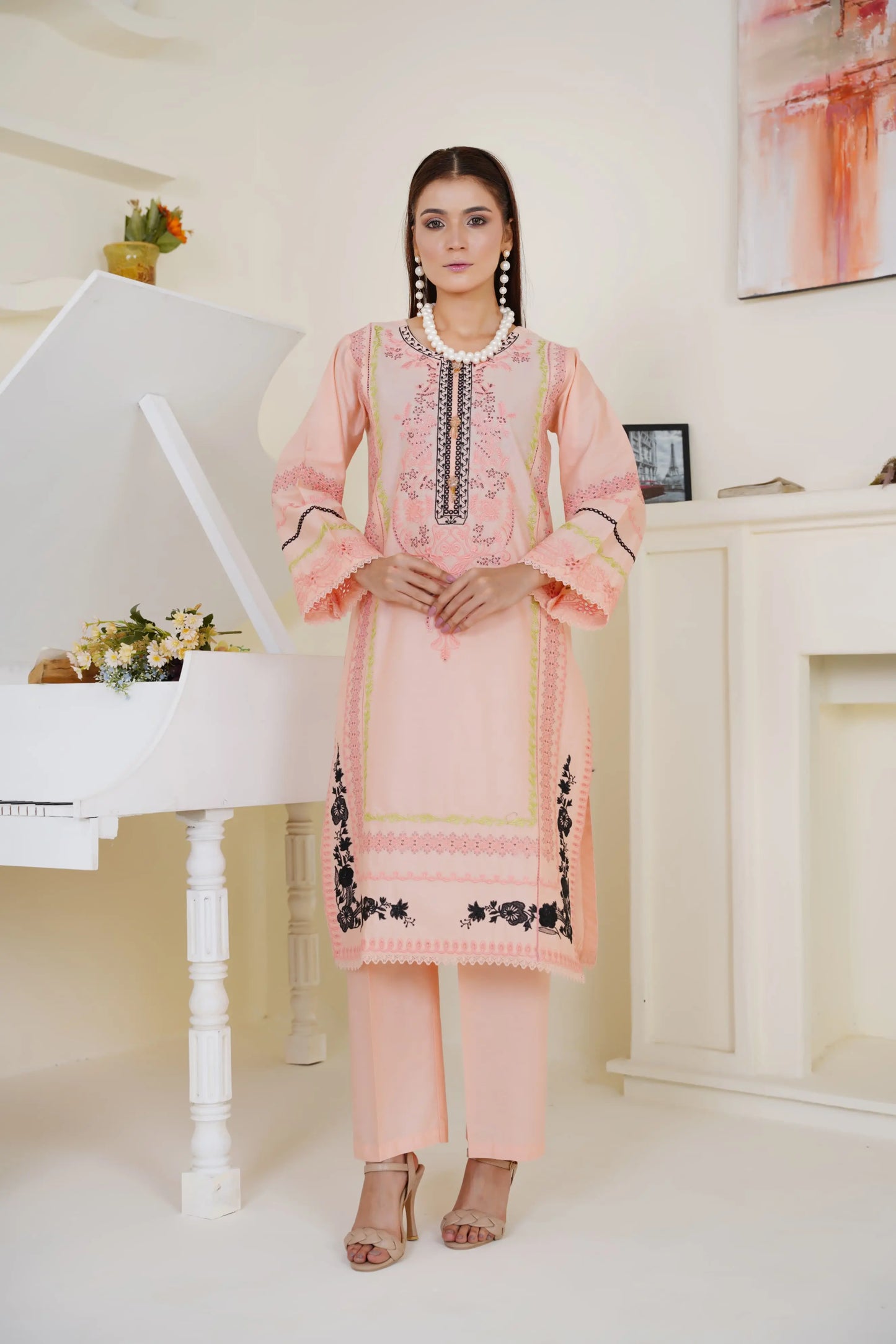Rina 2Pc – Embroidered Lawn Dress