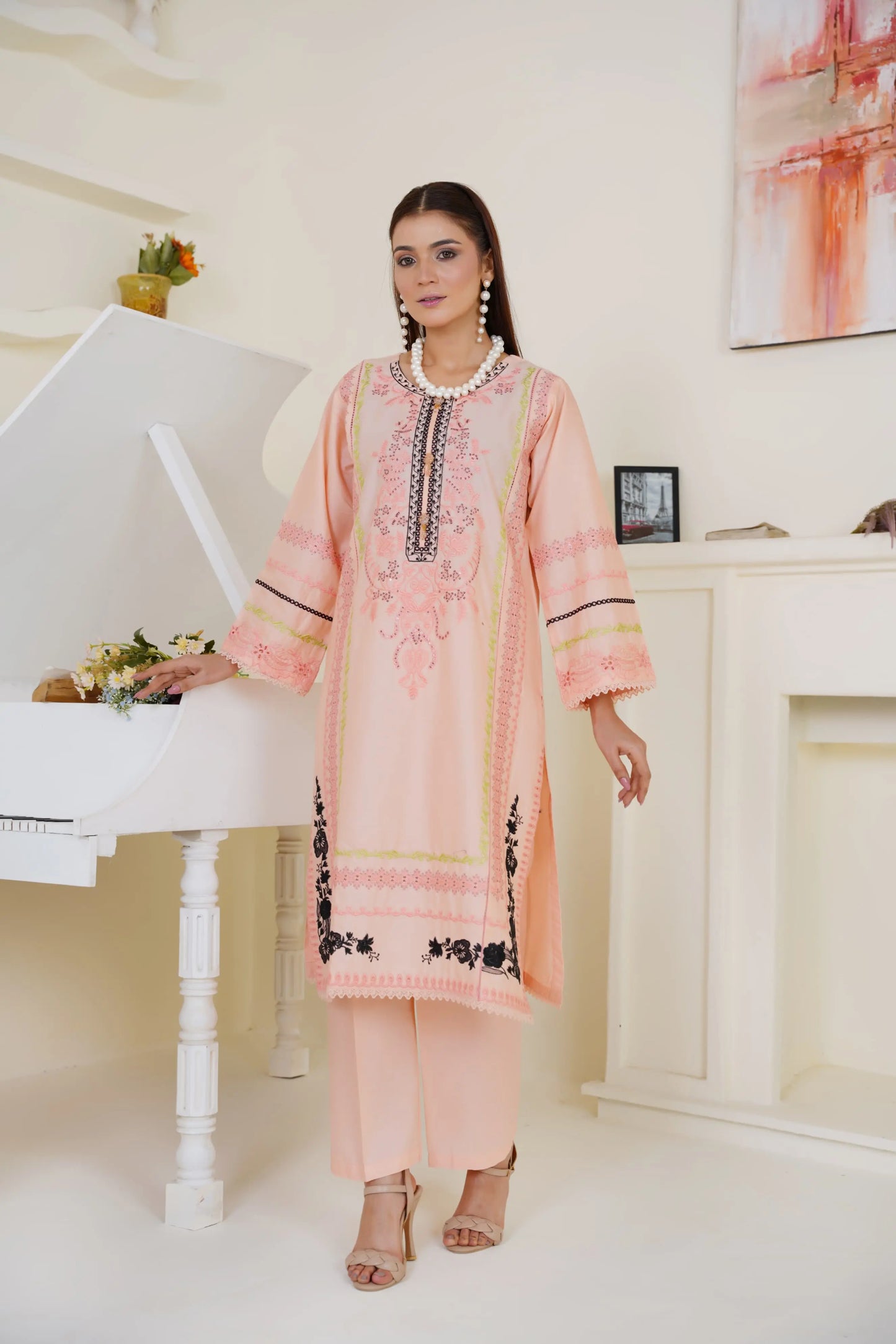 Rina 2Pc – Embroidered Lawn Dress