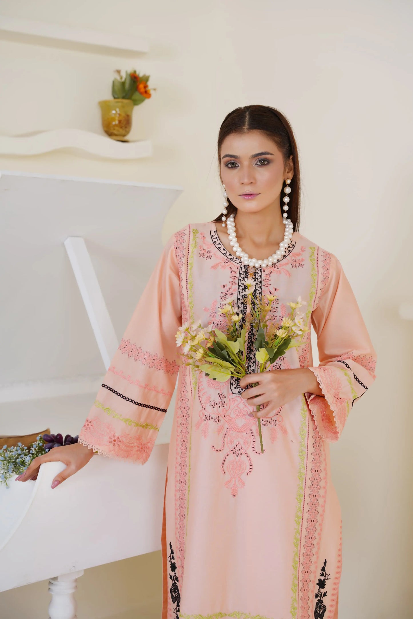 Rina 2Pc – Embroidered Lawn Dress
