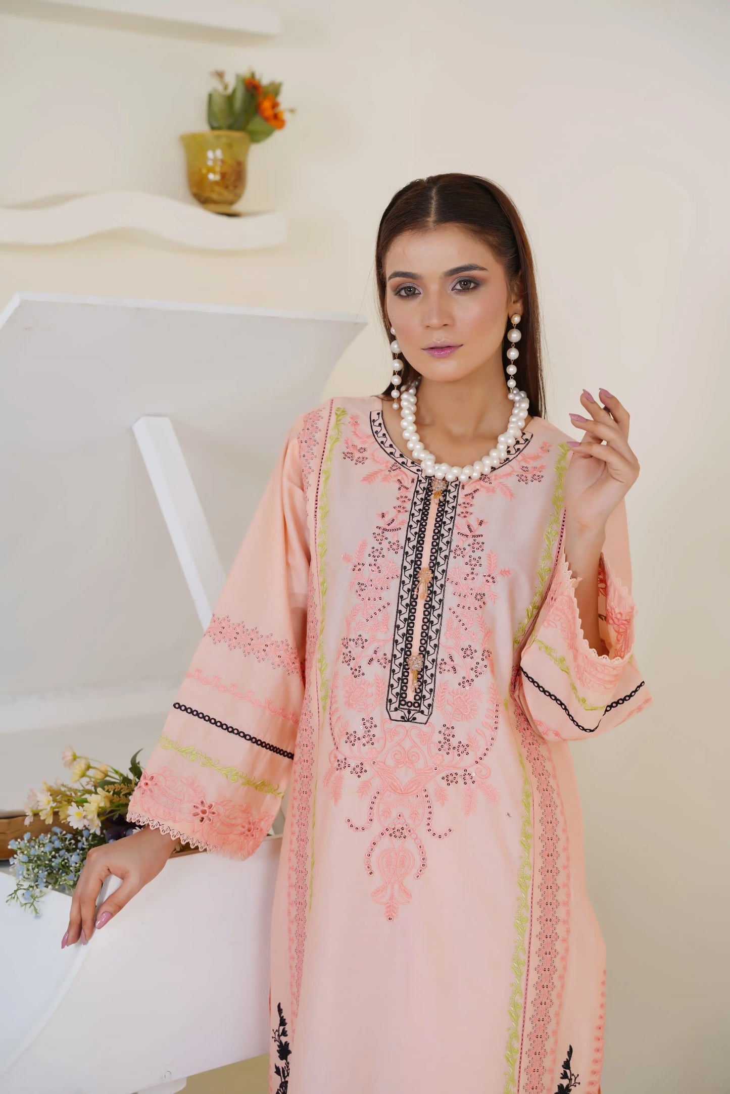 Rina 2Pc – Embroidered Lawn Dress