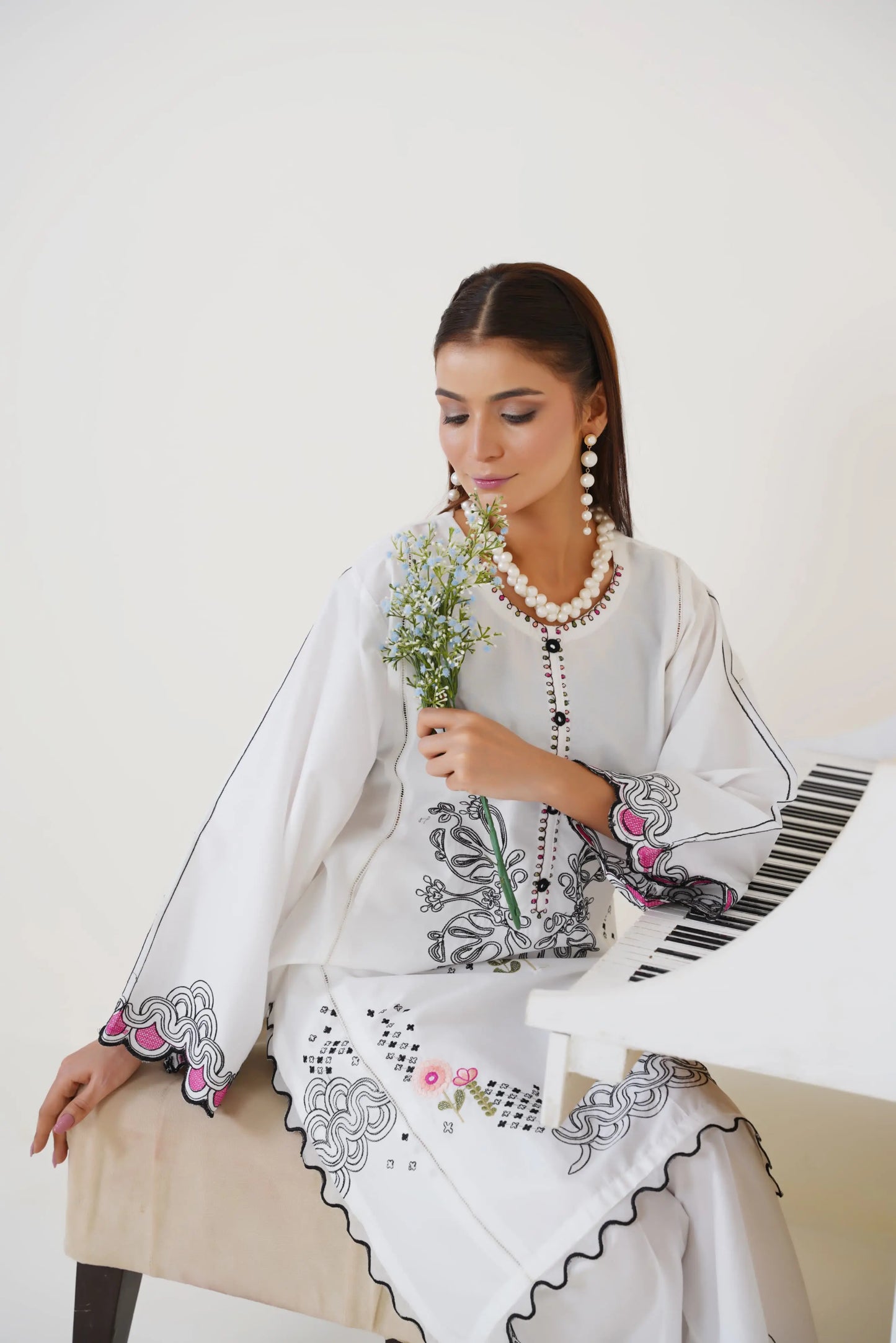 Lira 2Pc – Embroidered Pima Lawn Dress