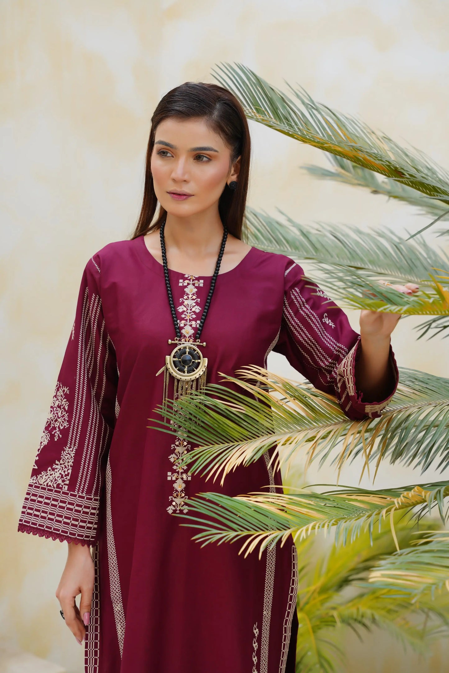Ayla 2Pc – Embroidered Pima Lawn Dress