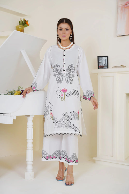 Lira 2Pc – Embroidered Pima Lawn Dress