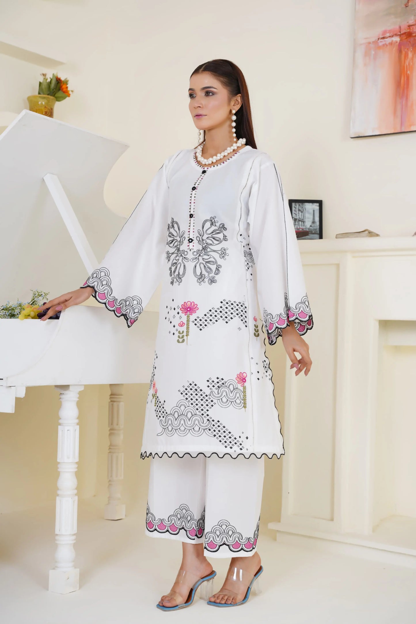 Lira 2Pc – Embroidered Pima Lawn Dress