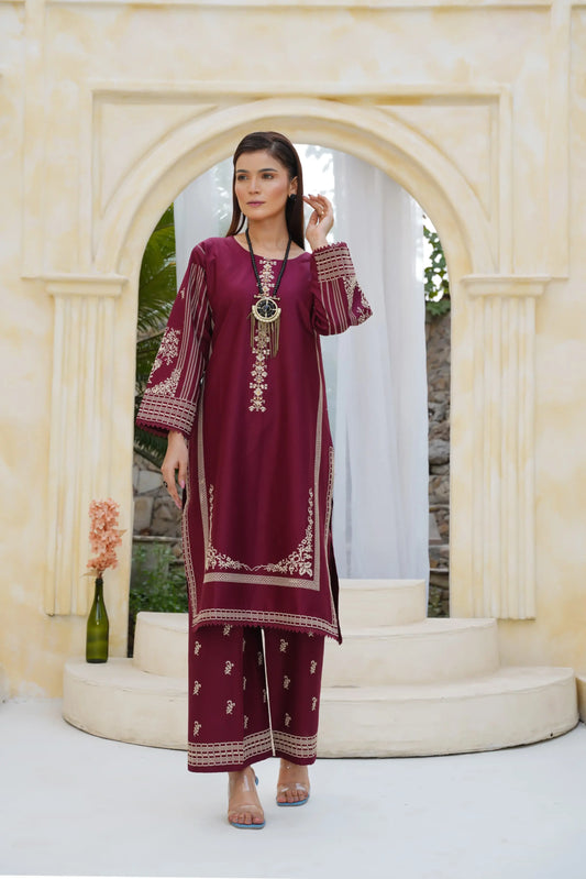 Ayla 2Pc – Embroidered Pima Lawn Dress